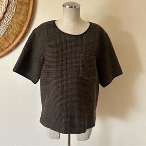 Creatures of comfort Plaid Wool Blouse Woman's L Designer